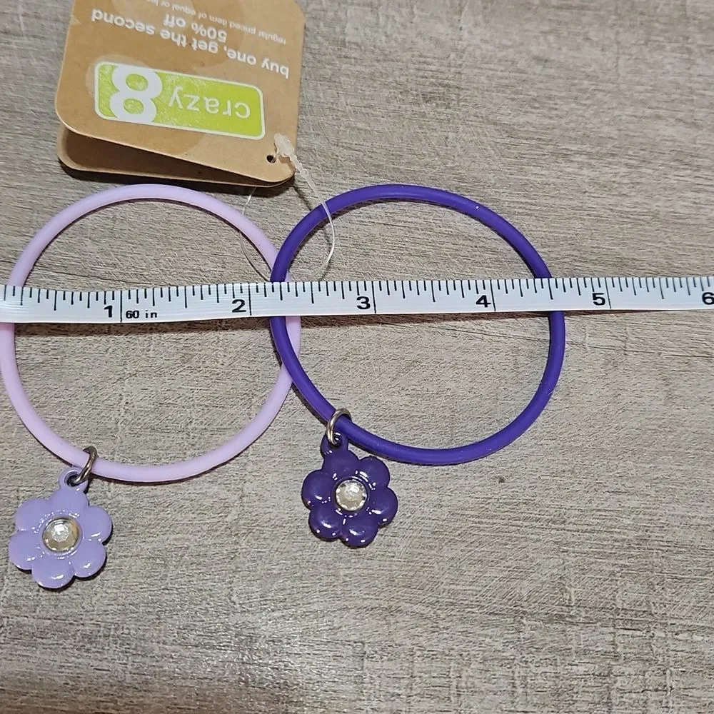 Crazy 🎁 8 Purple and Lavender Flower Bracelets